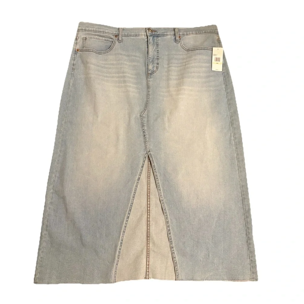 Jessica Simpson Light Blue Denim Skirt Raw Hem Plus Size 18
